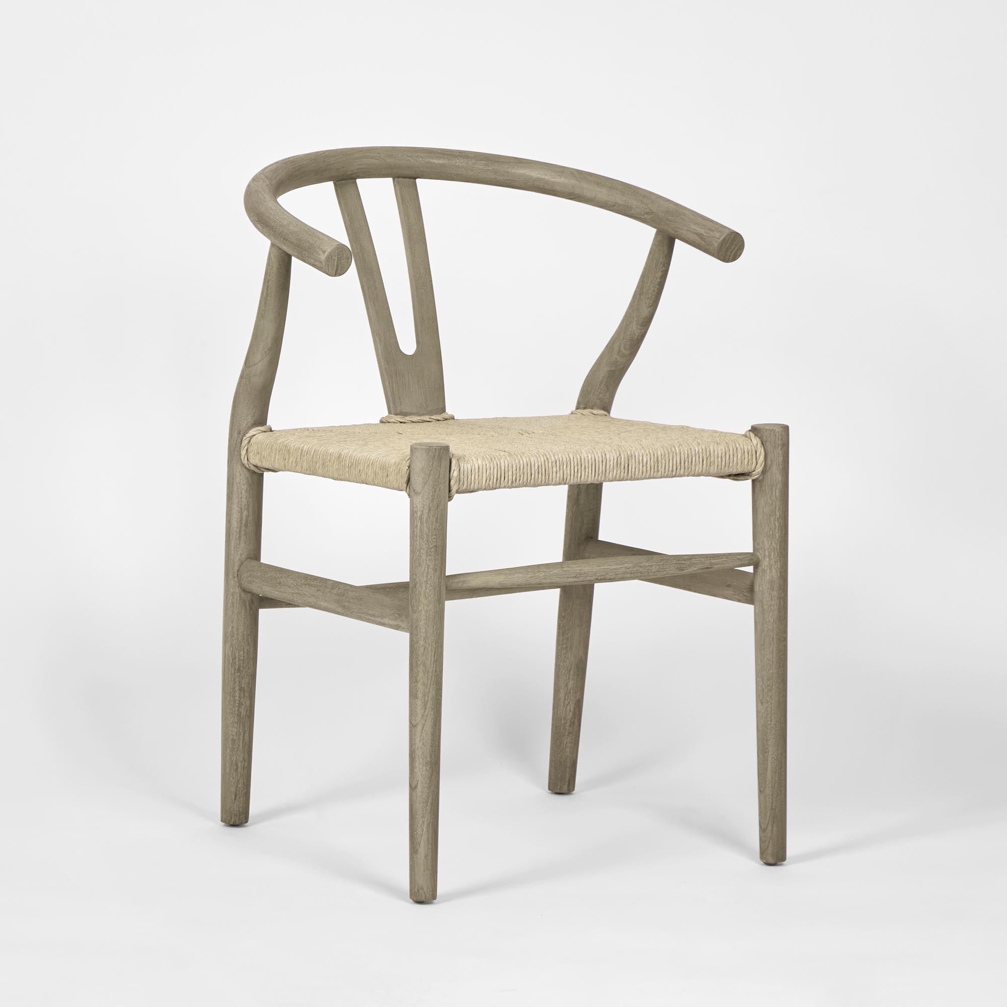 Arc Wishbone Dining Chair - Grey / Natural