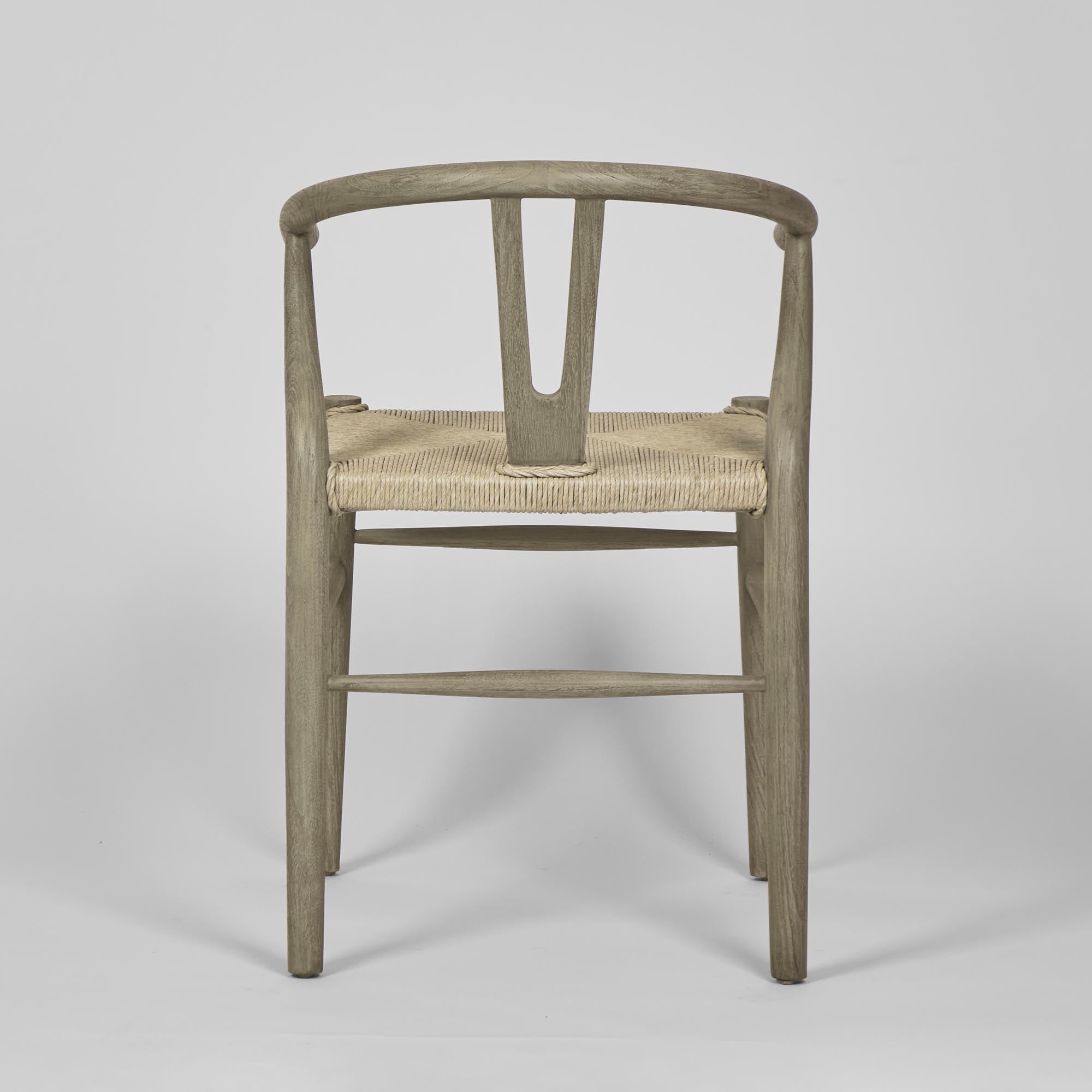 Arc Wishbone Dining Chair - Grey / Natural