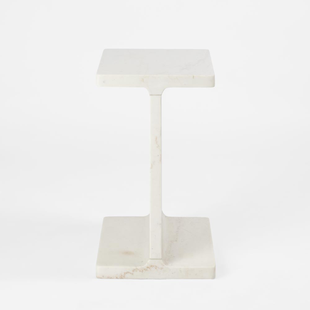 Iza I-Beam Side Table - White