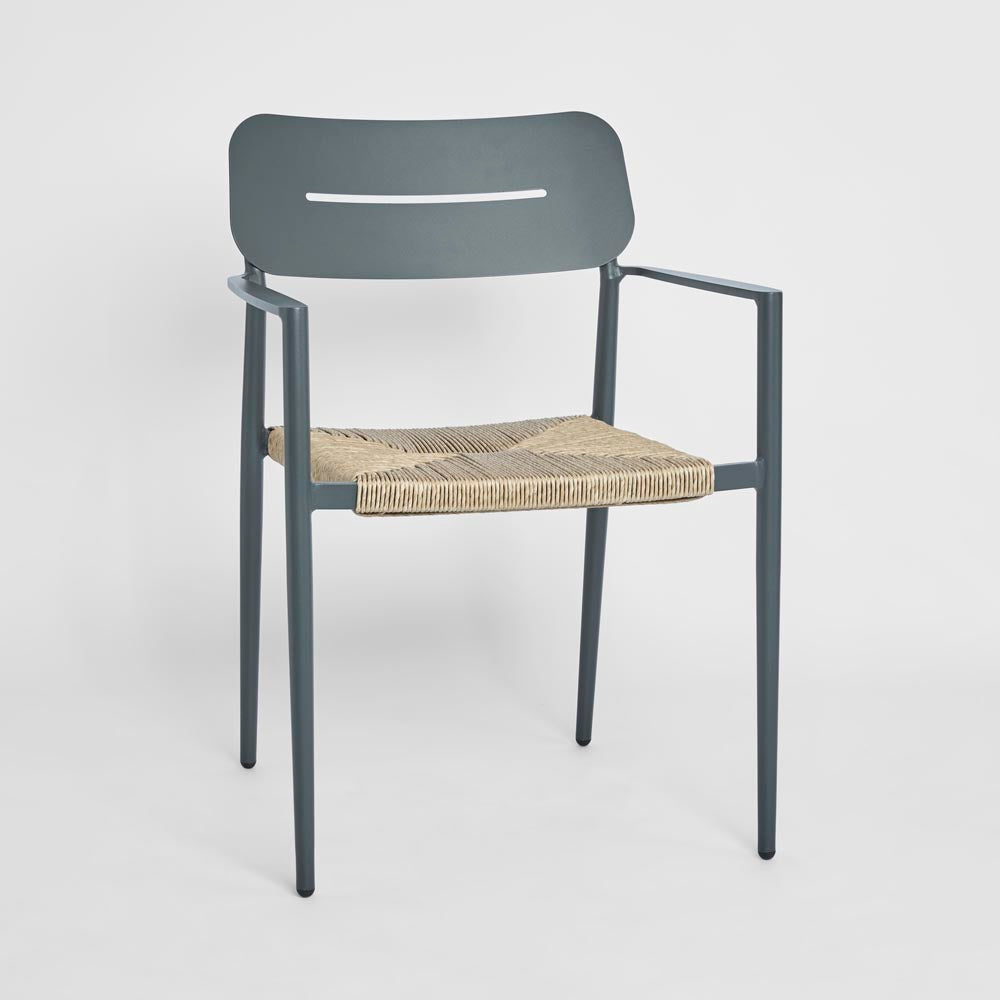 Casper Dining Chair - Black & Natural Weave