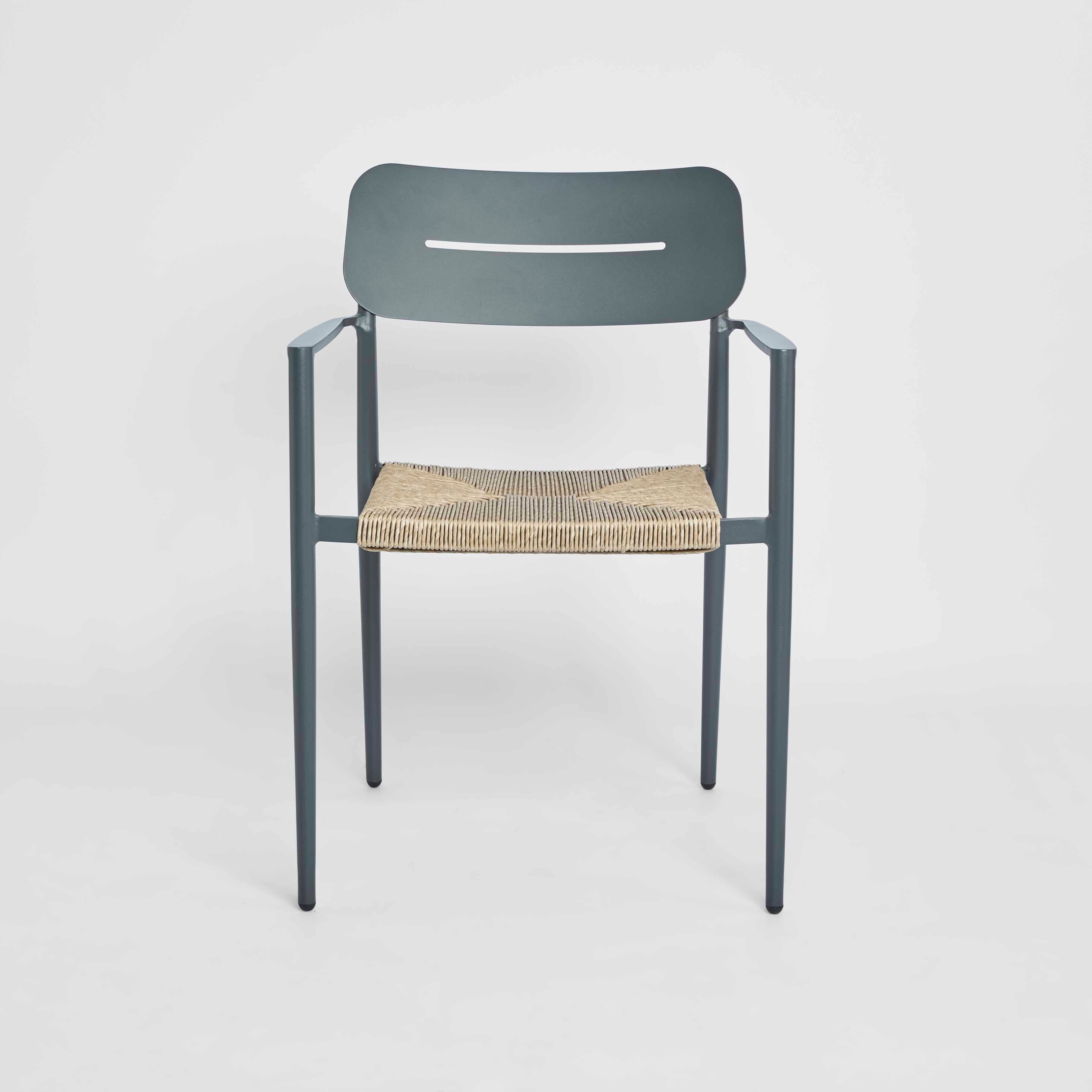 Casper Dining Chair - Black & Natural Weave