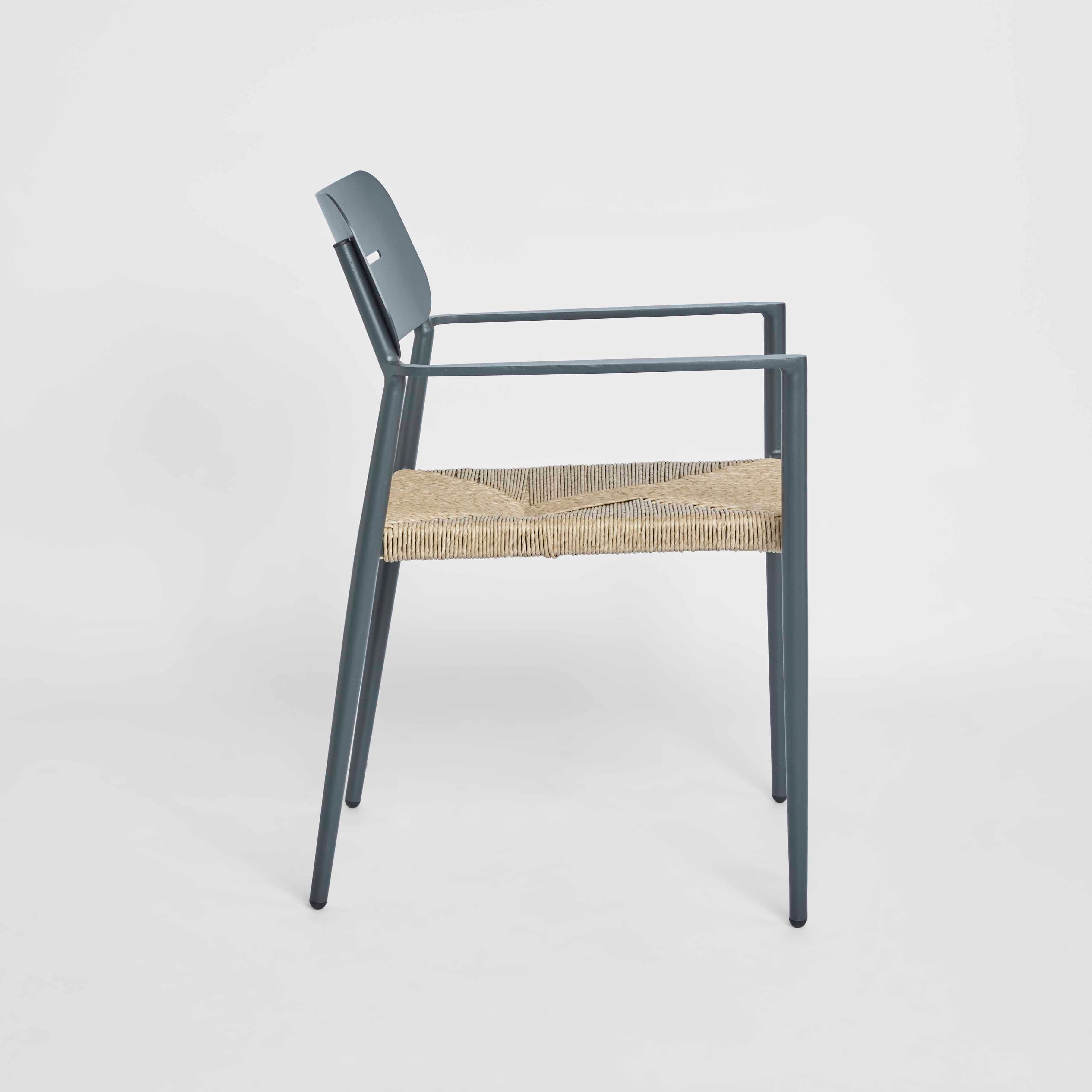 Casper Dining Chair - Black & Natural Weave