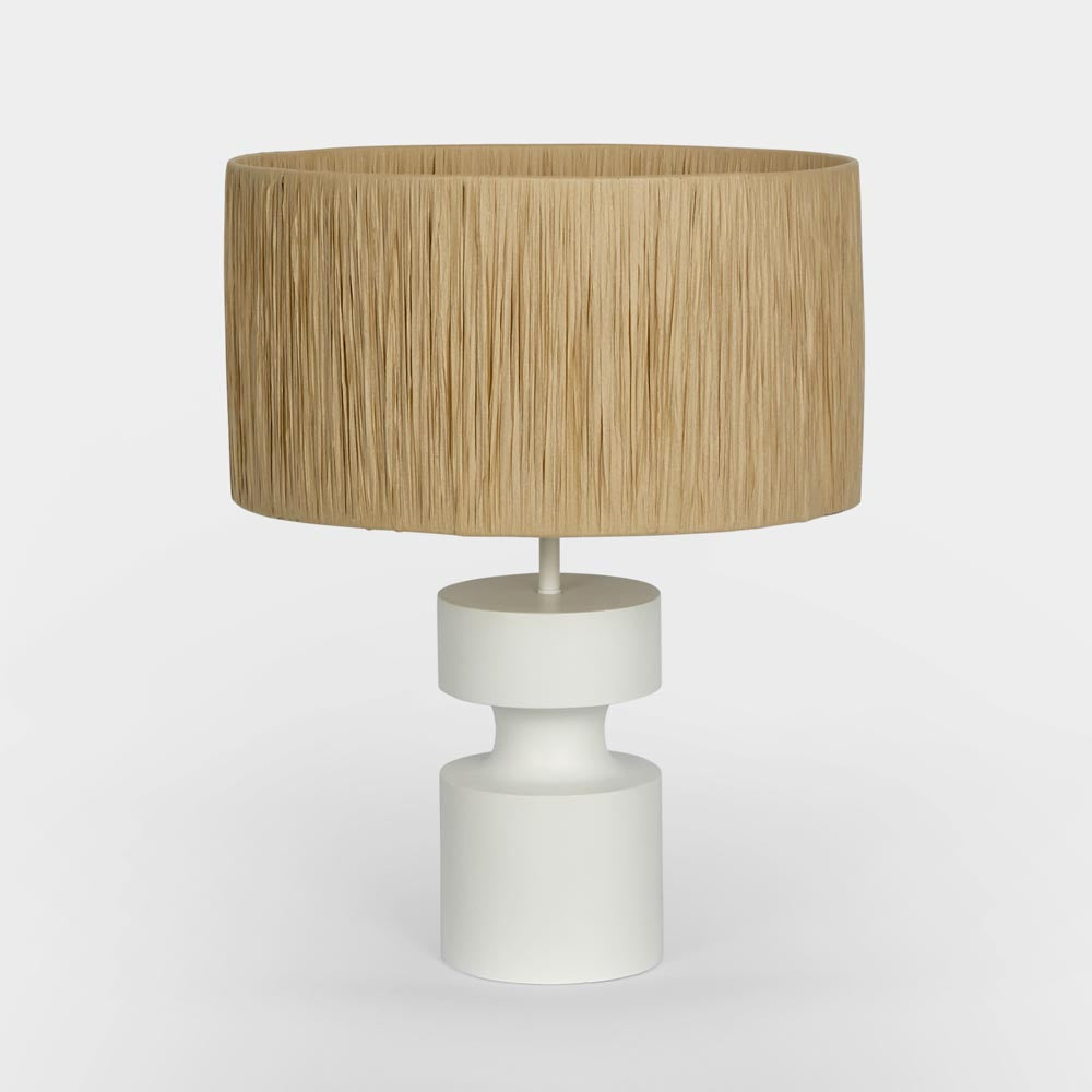 Marni Lamp Small - White with Raffia Shade