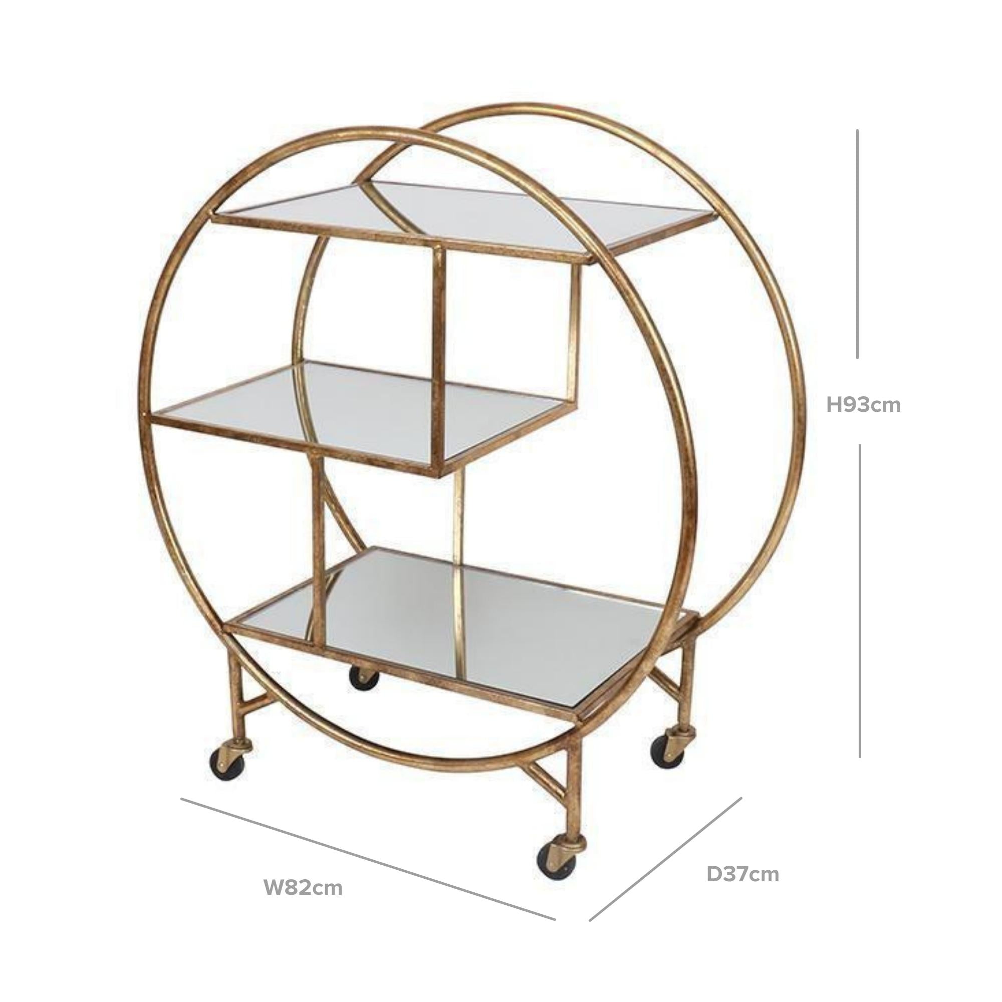 Orbit Bar Cart - Antique Gold