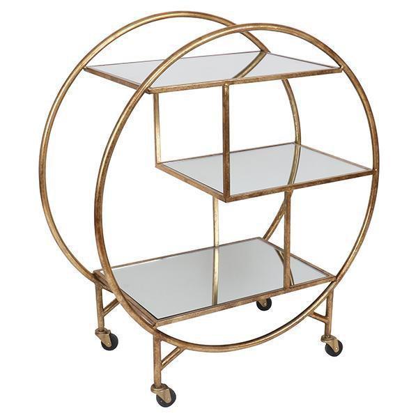 Orbit Bar Cart - Antique Gold