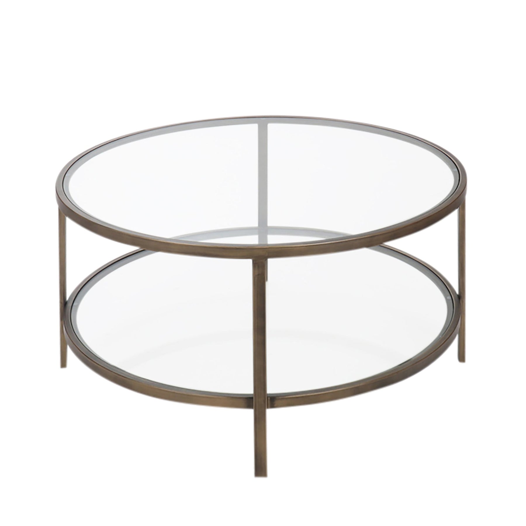 Palladium Glass Coffee Table - Brass