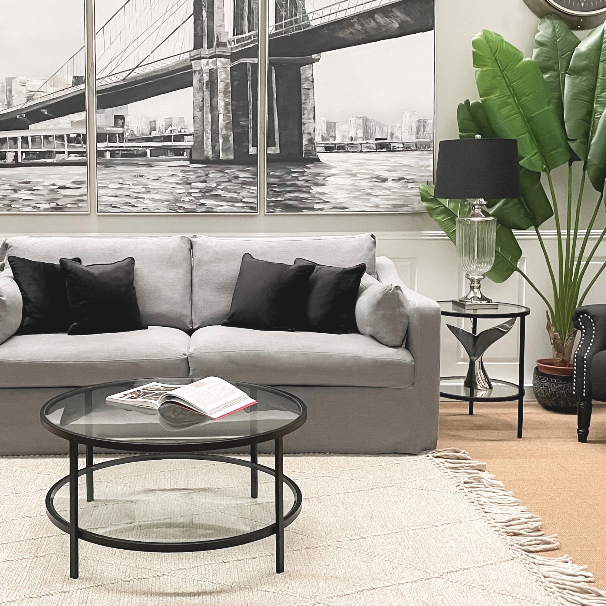 Palladium Glass Coffee Table - Black