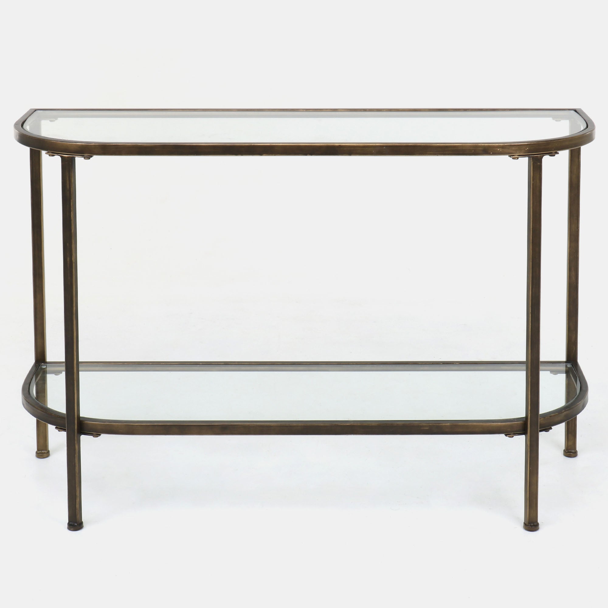 Palladium Glass Console Table - Brass
