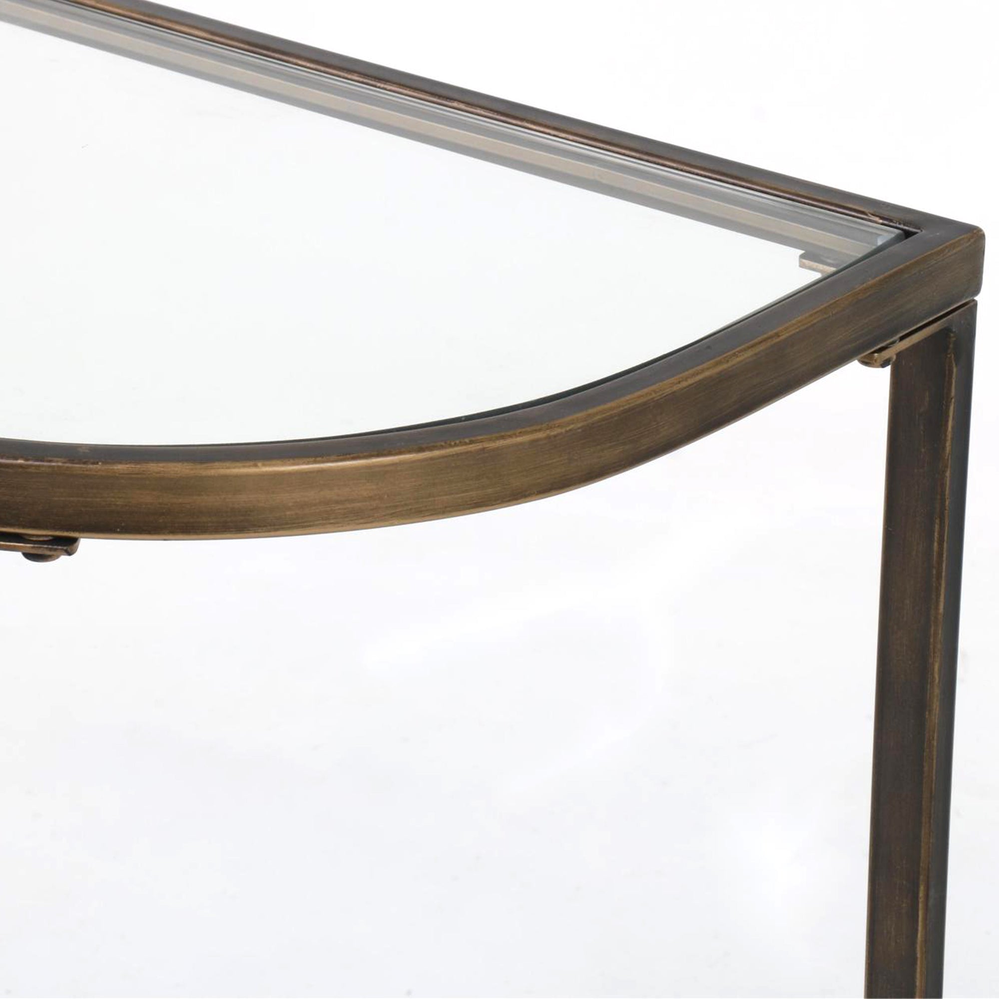 Palladium Glass Console Table - Brass