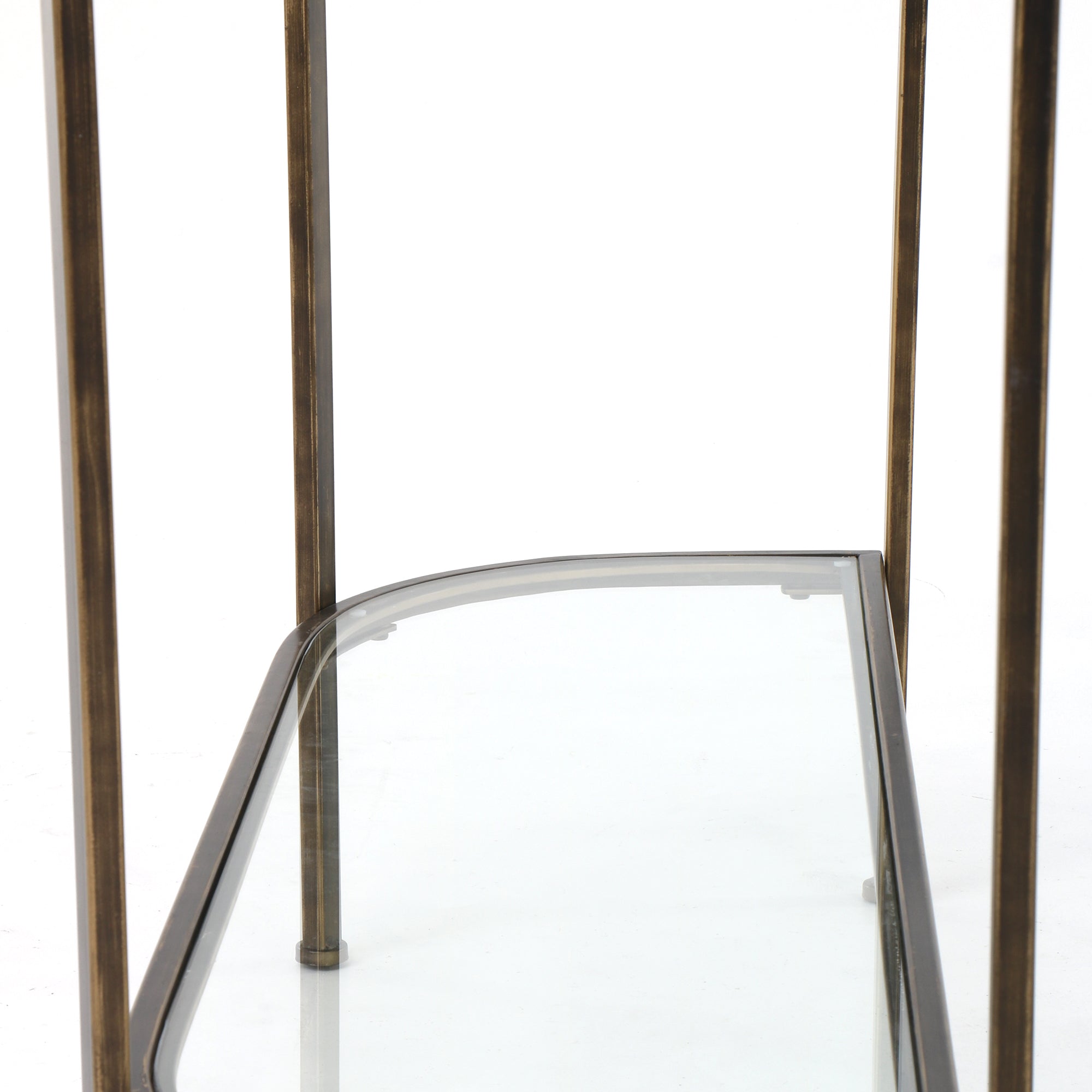 Palladium Glass Console Table - Brass