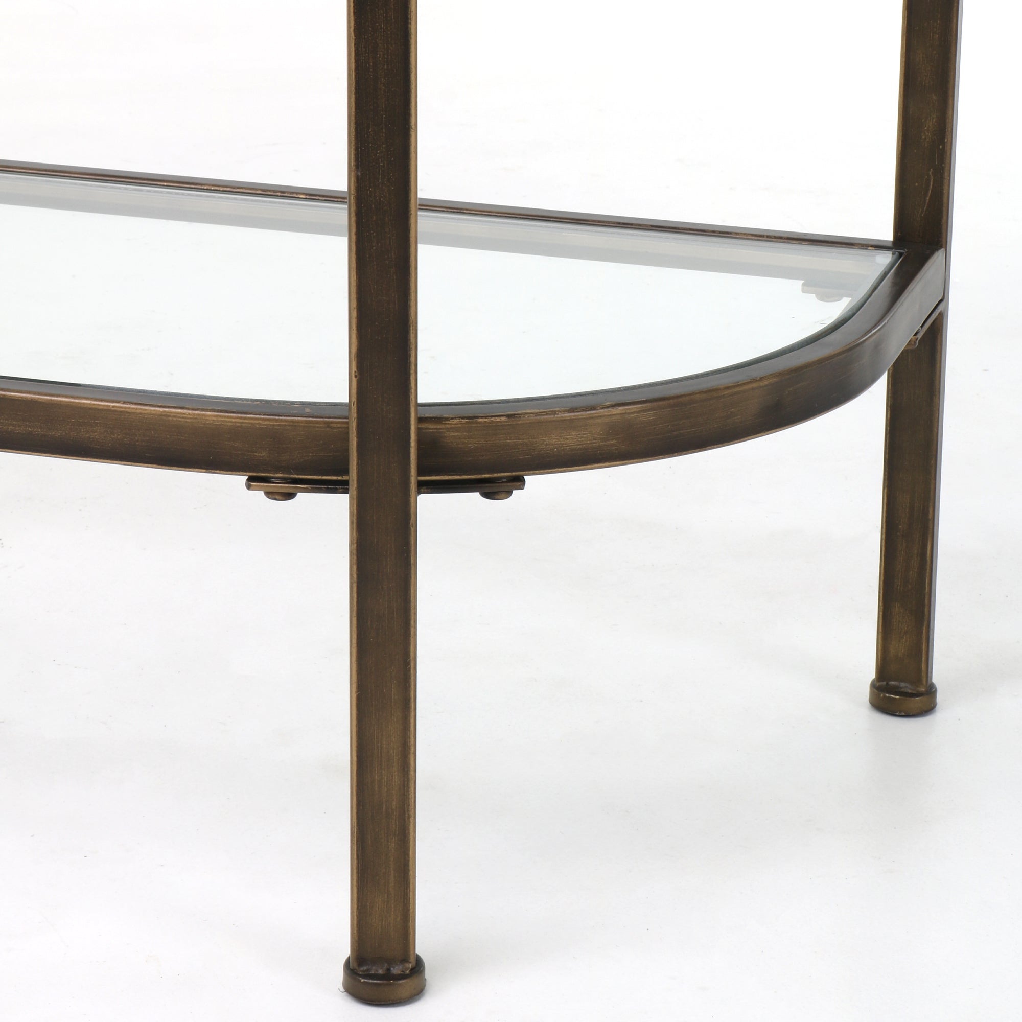 Palladium Glass Console Table - Brass