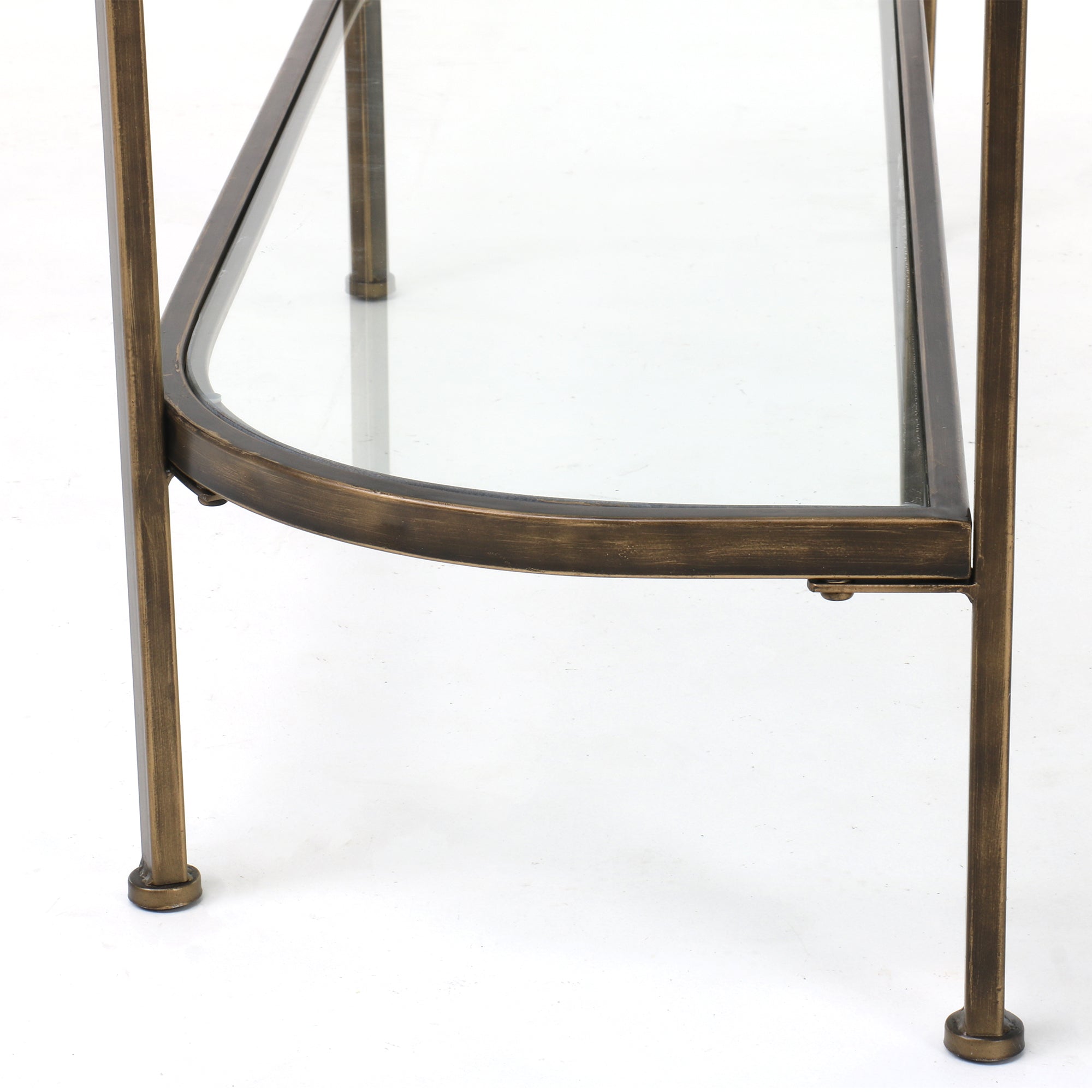 Palladium Glass Console Table - Brass