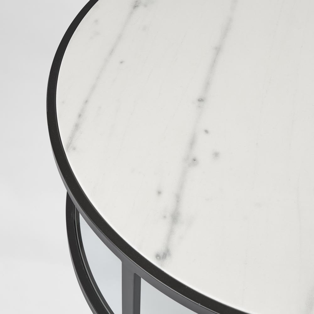 Palladium Marble & Glass Coffee Table - Black