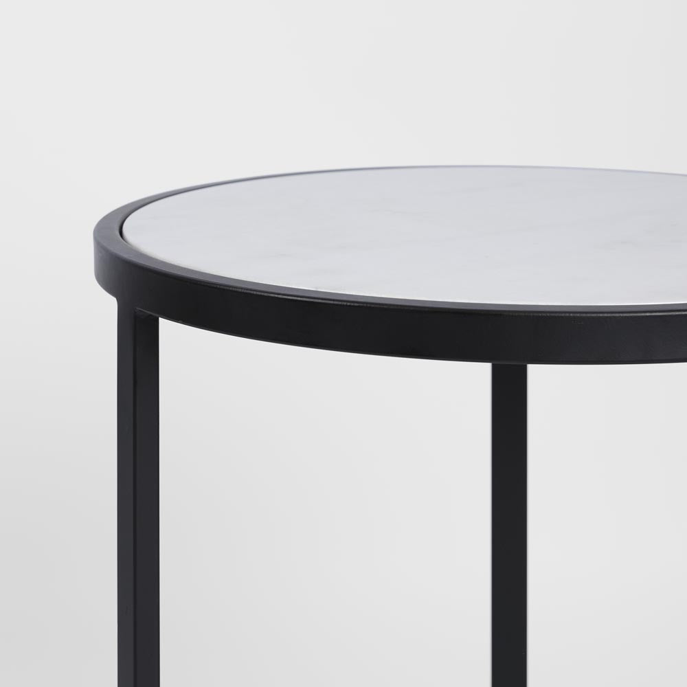 Palladium Marble & Glass Side Table - Black