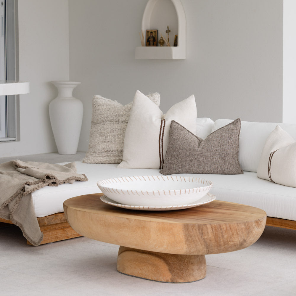 Luca Boho Linen Throw - Natural