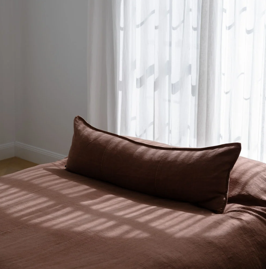 Luca Linen Long Lumbar Cushion - Clay