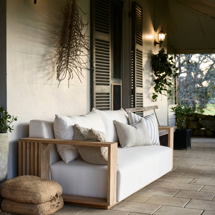 Luca Linen Outdoor Cushion - Natural
