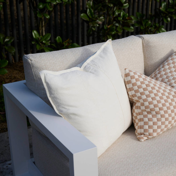 Luca Linen Outdoor Cushion - Off White