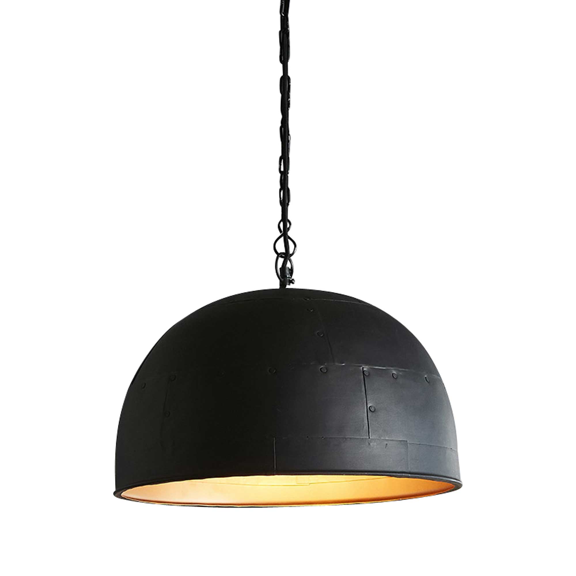 Noir Ceiling Pendant Small - Black with Gold Interior