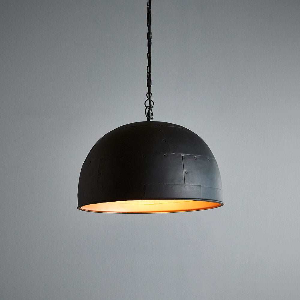 Noir Ceiling Pendant Small - Black with Gold Interior