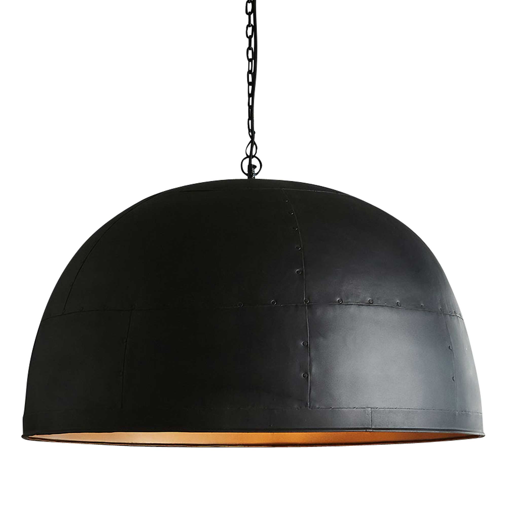 Noir Ceiling Pendant Large - Black with Gold Interior