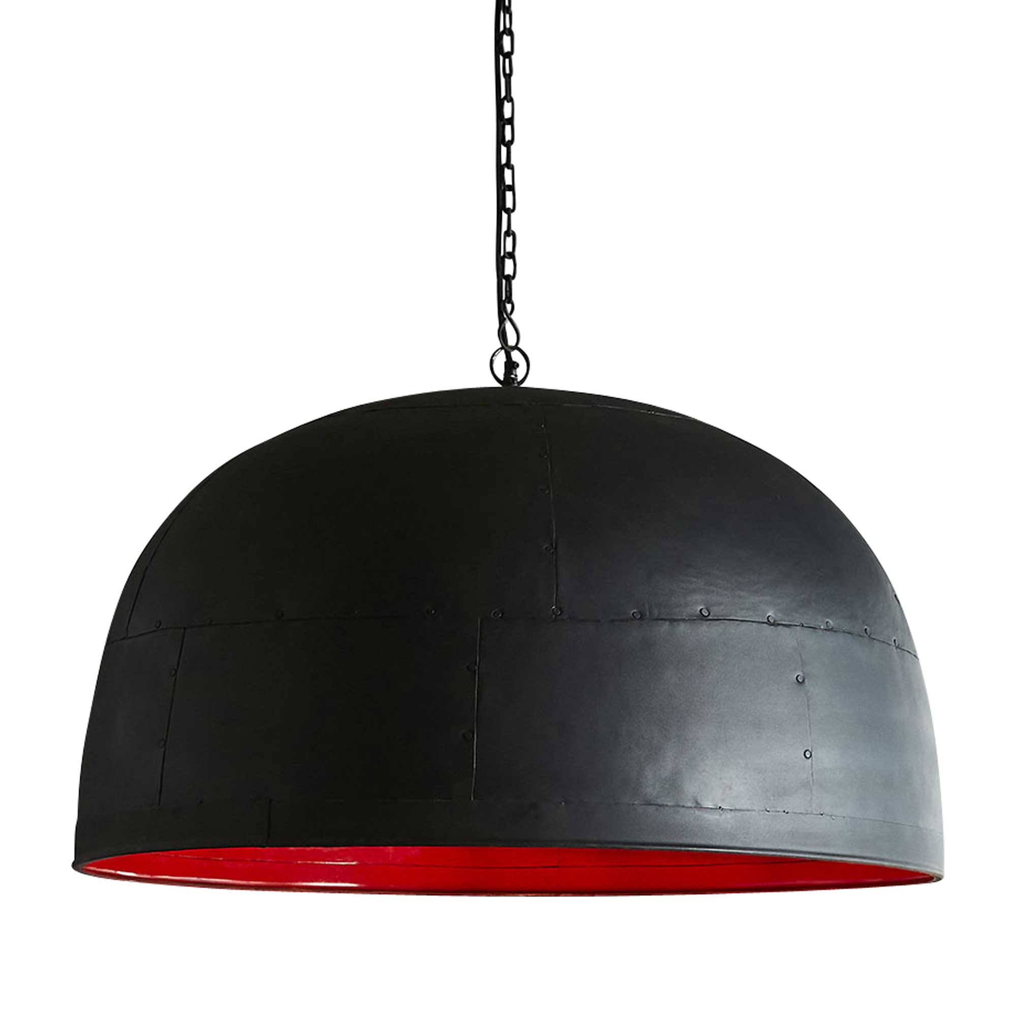 Noir Ceiling Pendant Large - Black with Red Interior