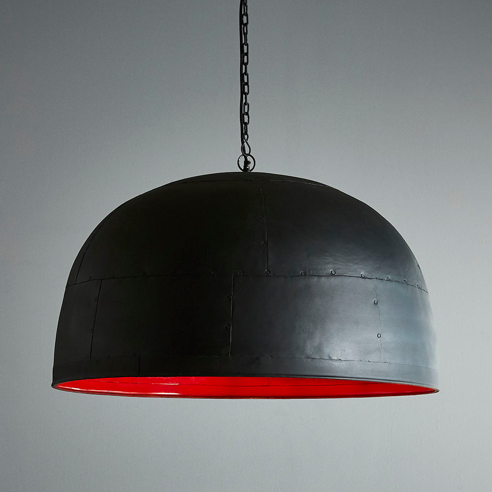 Noir Ceiling Pendant Large - Black with Red Interior