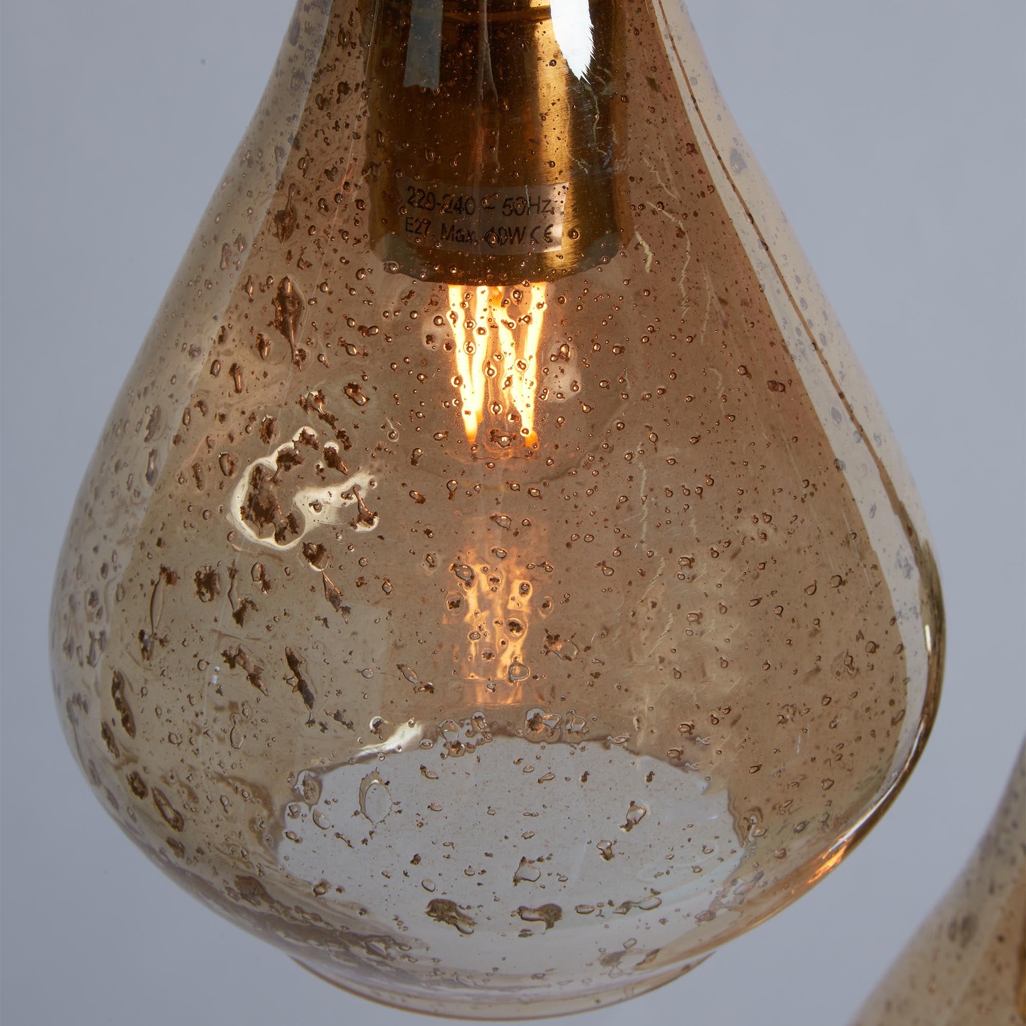 Lustre Teardrop Cluster Ceiling Pendant - Pale Gold