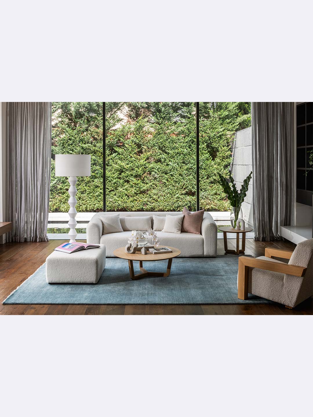 Diva Wool Rug - Sky Blue