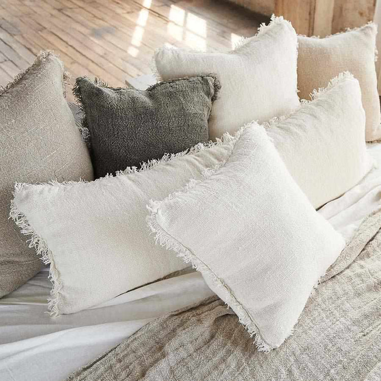 Bedouin Linen Long Lumbar Cushion - Ivory