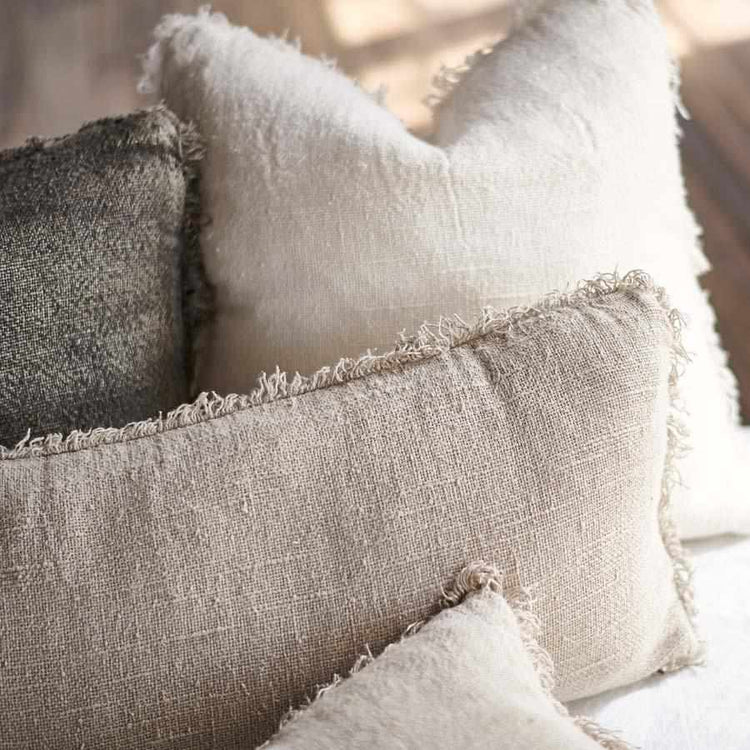 Bedouin Linen Long Lumbar Cushion - Natural