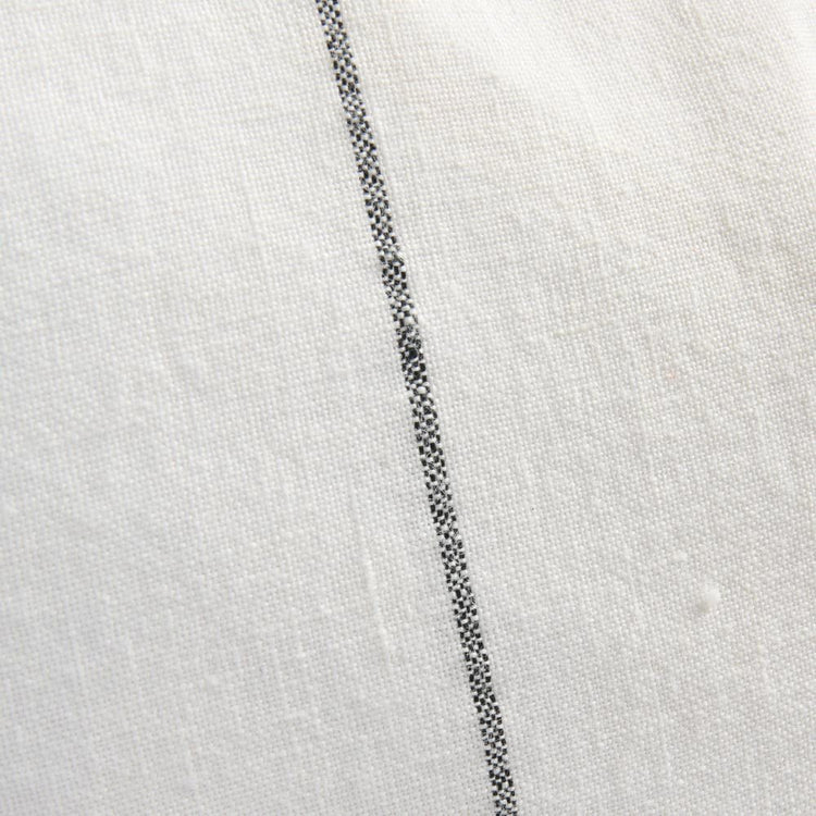Carter Linen Cushion - Off White with Charcoal Stripe