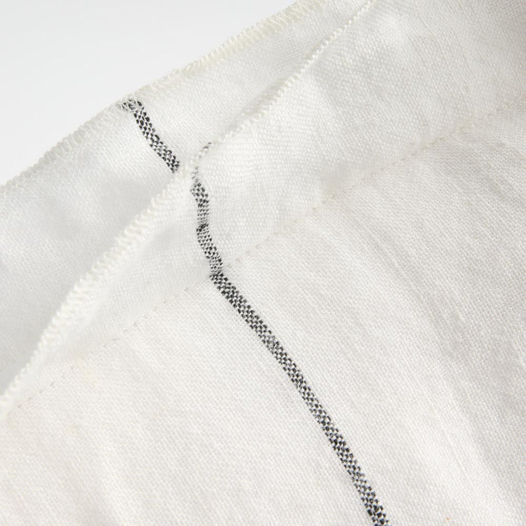 Carter Linen Cushion - Off White with Charcoal Stripe