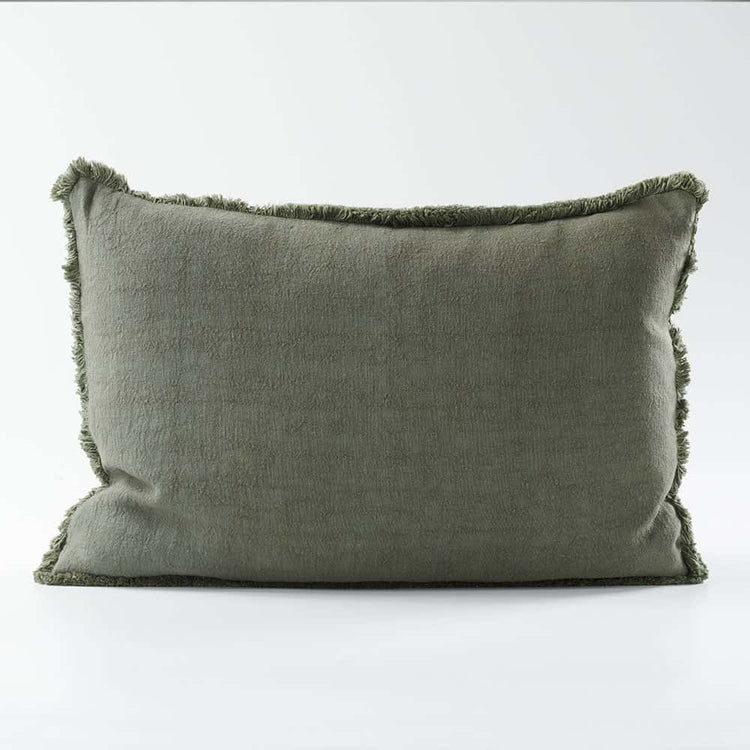 Luca Boho Linen Cushion - Khaki