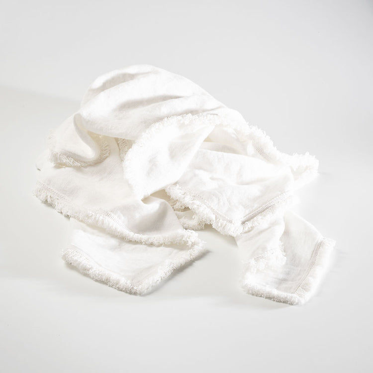 Luca Boho Linen Throw - Off White
