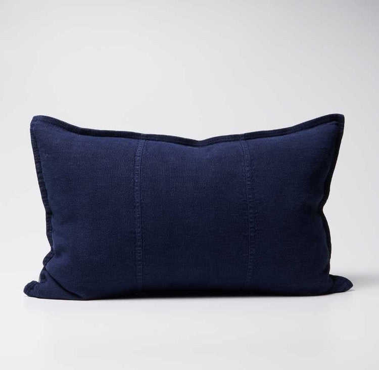 Luca Linen Outdoor Cushion - Navy