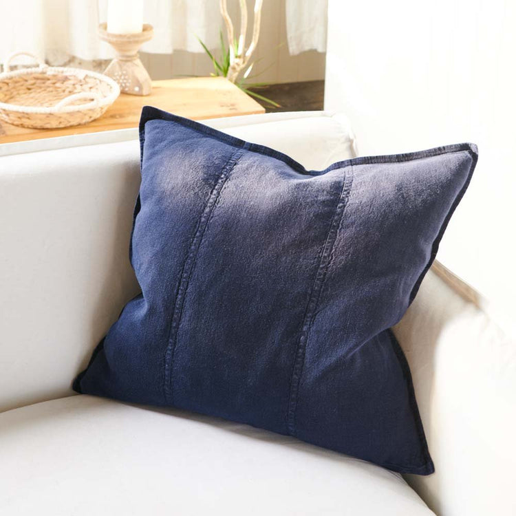 Luca Linen Outdoor Cushion - Navy