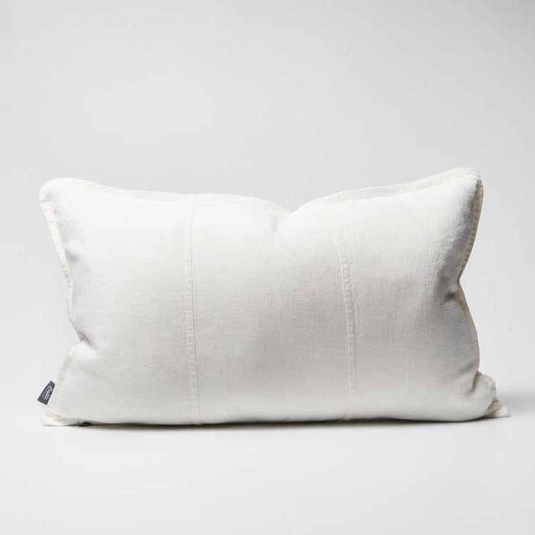 Luca Linen Outdoor Cushion - White