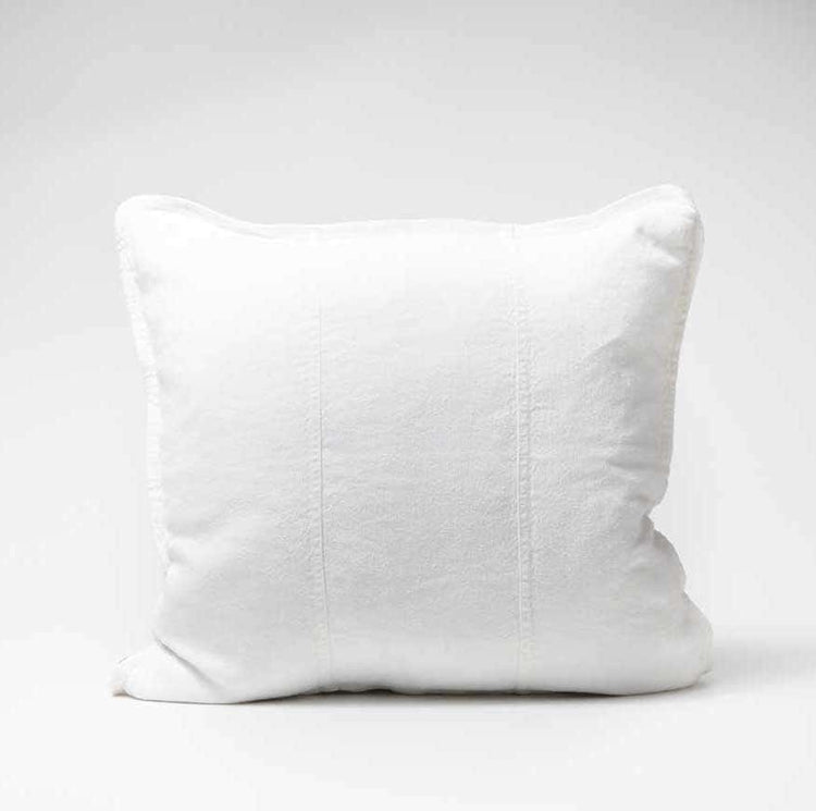 Luca Linen Outdoor Cushion - White
