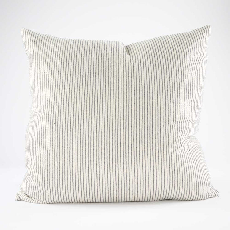Marina Cushion - Off White with Ink Stripe