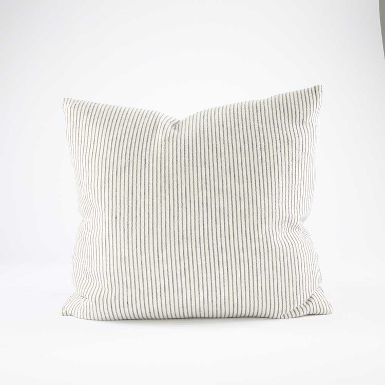 Marina Cushion - Off White with Ink Stripe