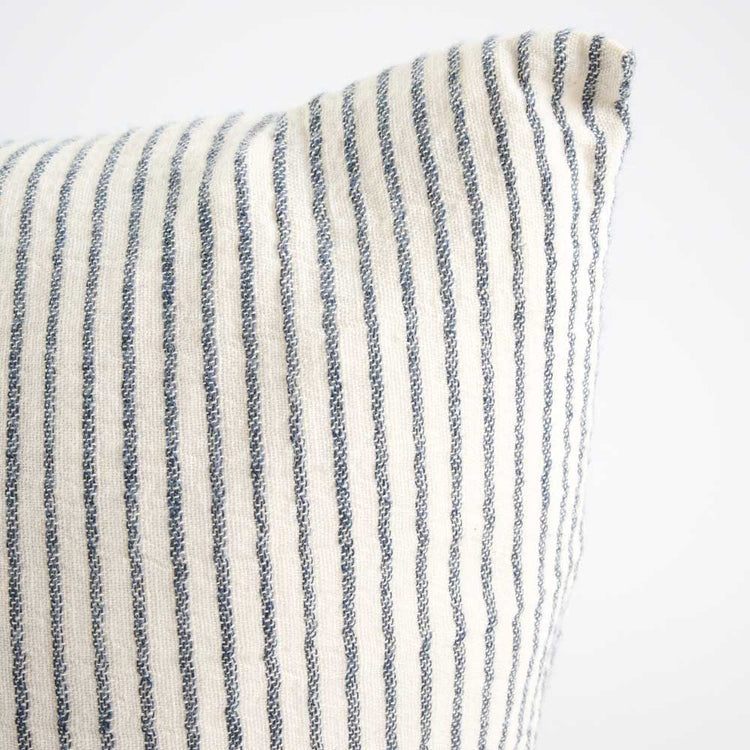 Marina Cushion - Off White with Ink Stripe