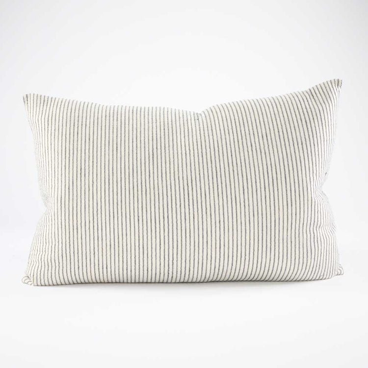 Marina Cushion - Off White with Ink Stripe
