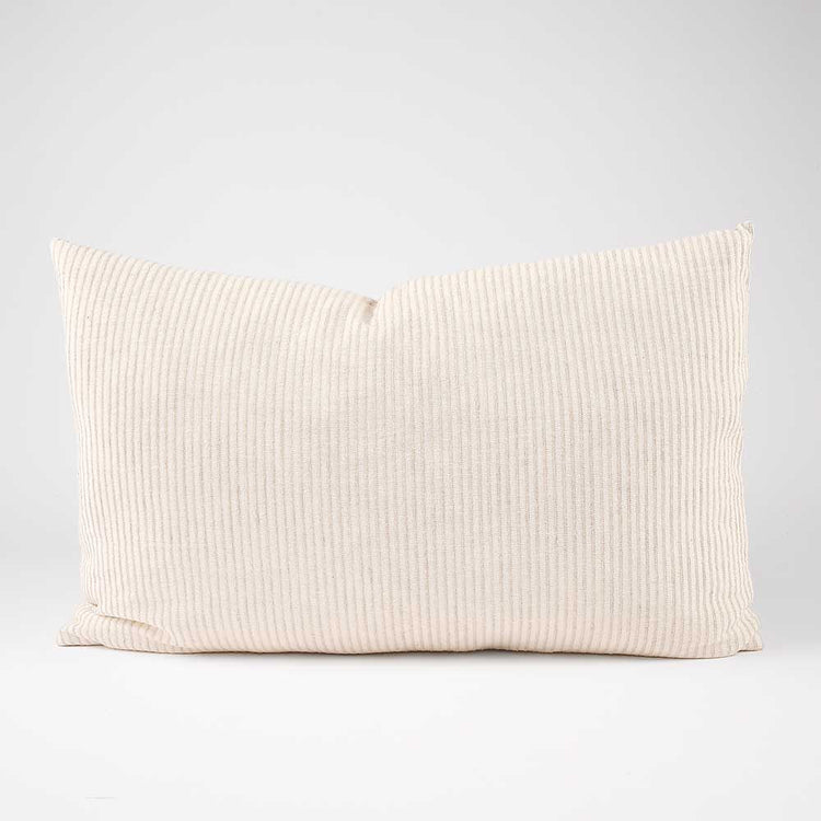 Marina Cushion - Off White with Natural Stripe