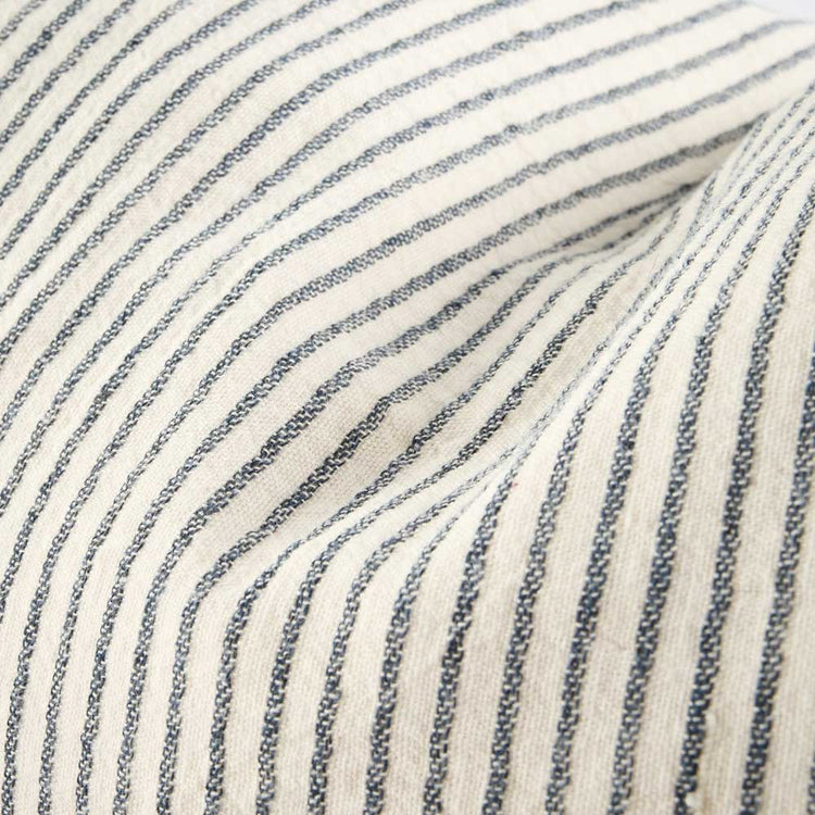 Marina Long Lumbar Cushion - Off White with Ink Stripe