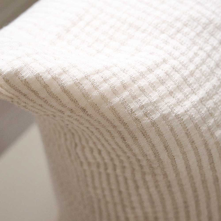 Marina Long Lumbar Cushion - Off White with Natural Stripe