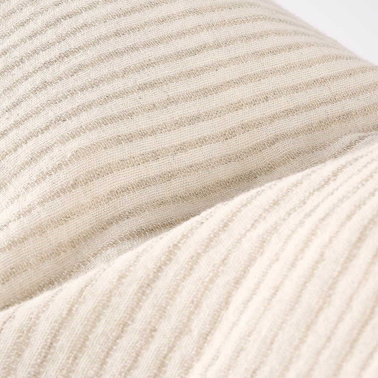 Marina Cushion - Off White with Natural Stripe