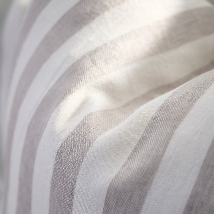 Santi Linen Cushion - Off White/Natural Stripe