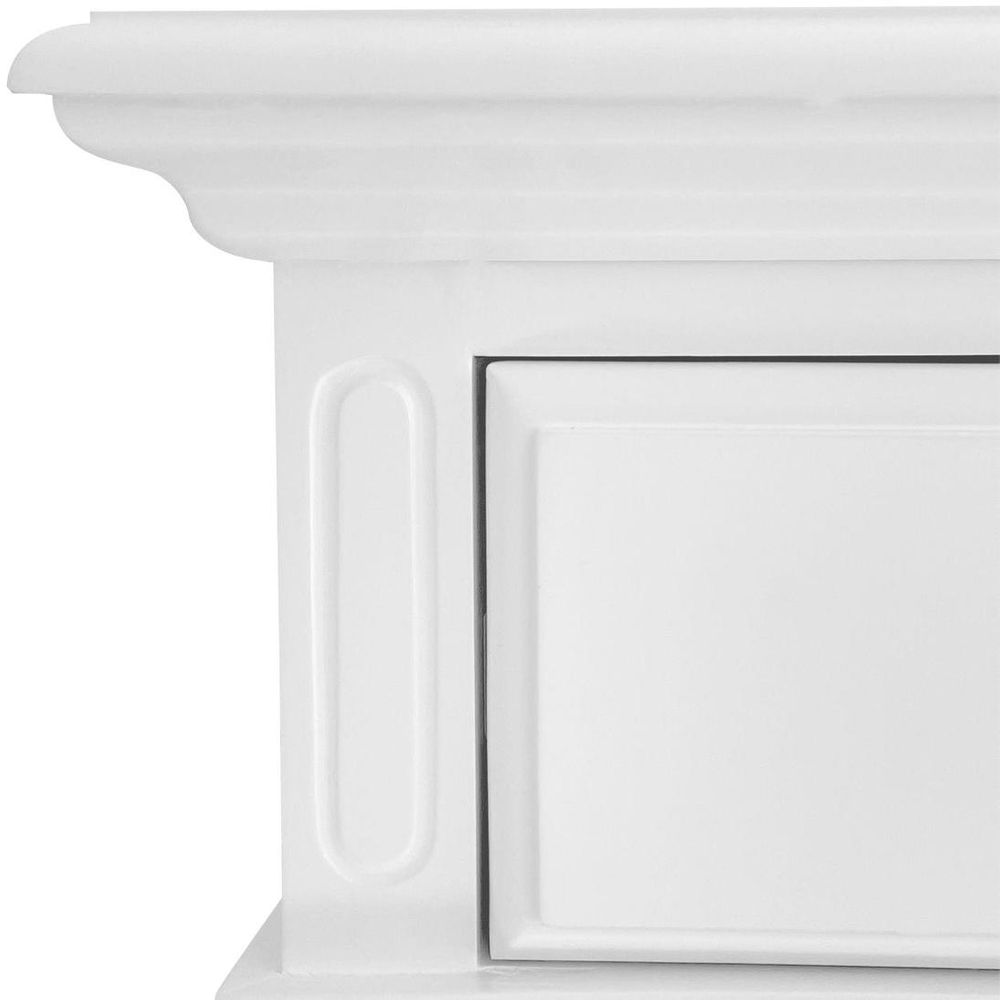 Sorrento Hamptons Bedside Table With Drawer - White