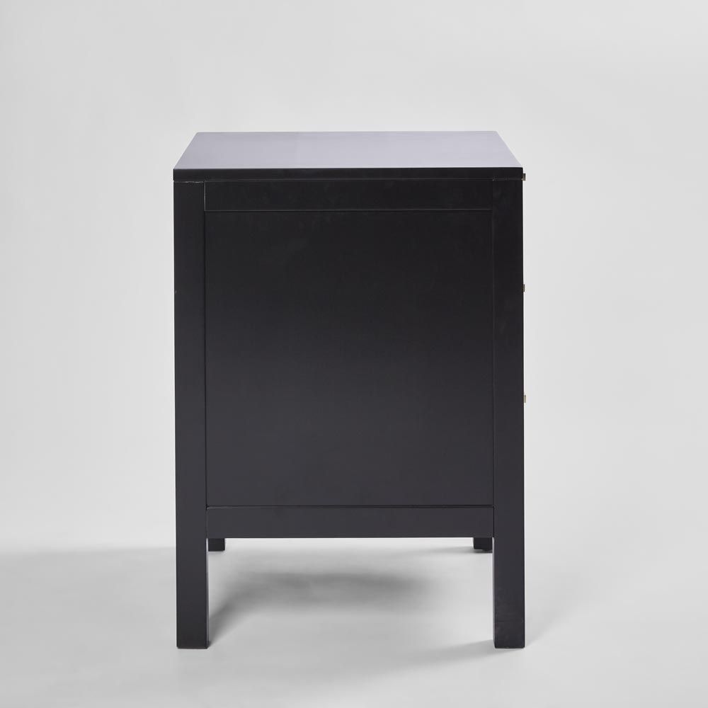 Santorini Bedside 3 Drawers - Black